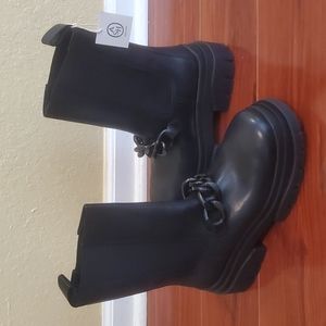 Ash Squall Chain Chelsea Boot Black Womens NIB Size 9